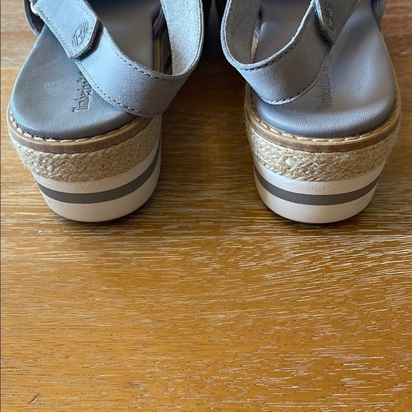 Timberland Gray Peep Toe Emerson Wedge Sandals SZ 11 NWOT - Picture 7 of 9
